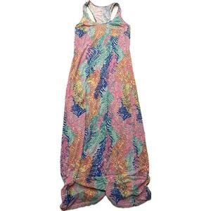 Lilly Pulitzer Tropical Leaf Racerback Maxi Dress in Pink, Blue, Green, Yellow